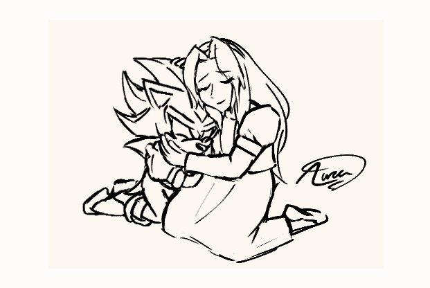 shadow the hedgehog and maria robotnik (sonic) drawn by kththeartist