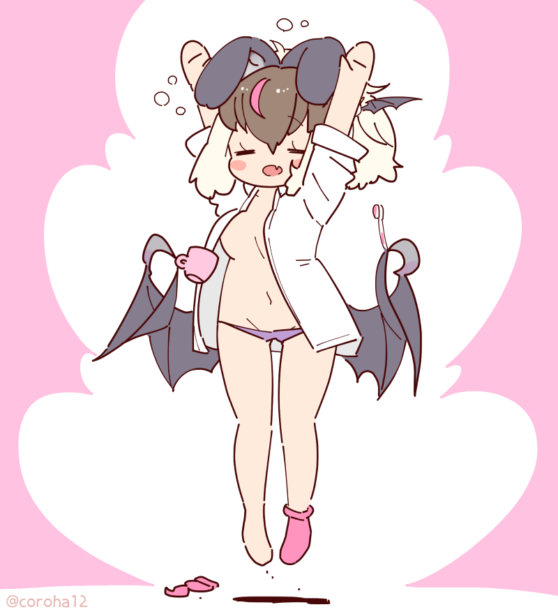 brown long-eared bat (kemono friends and 1 more) drawn by coroha