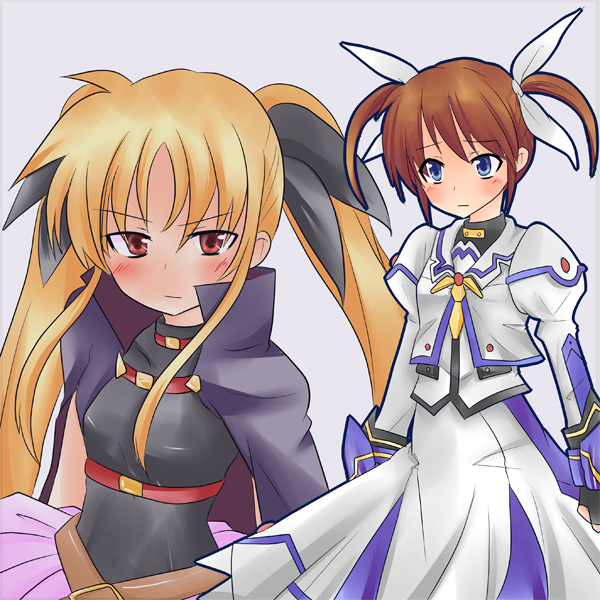 fate testarossa and takamachi nanoha (lyrical nanoha and 2 more) drawn by altorealize