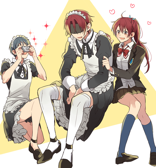 matsuoka rin, matsuoka gou, and nitori aiichirou (free!) drawn by sei_(hanibani)