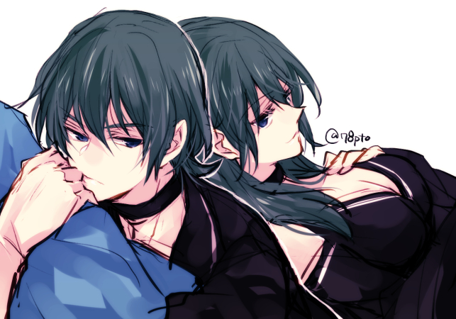 female byleth and male byleth (fire emblem and 1 more) drawn by naho_(pi988y)