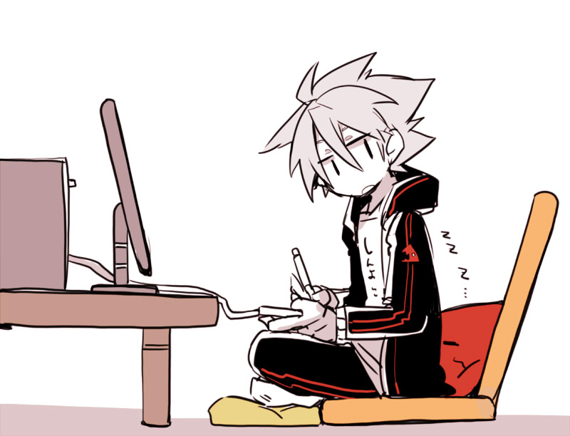 ragna the bloodedge and dead spike (blazblue) drawn by kuro_yuzu