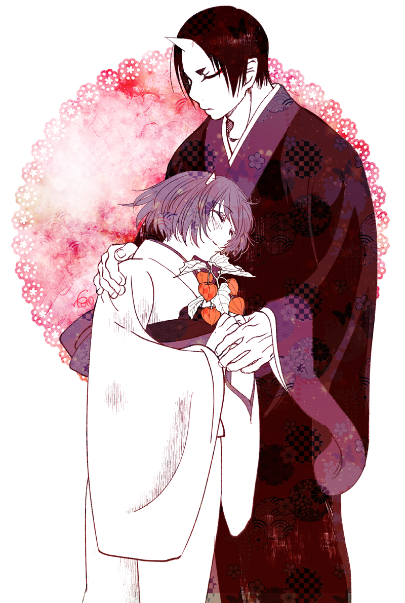 hoozuki and peach maki (hoozuki no reitetsu) drawn by e-0057