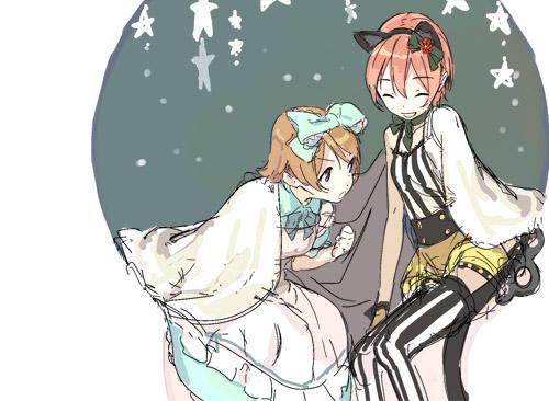 hoshizora rin and koizumi hanayo (love live! and 1 more) drawn by pako_(pakosun)