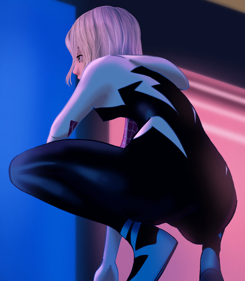 spider-gwen and gwen stacy (marvel and 3 more) drawn by haruyama_kazunori