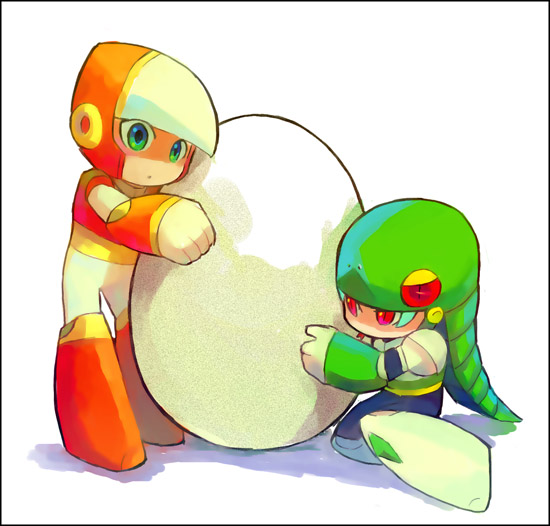 crash man and snake man (mega man and 2 more) drawn by jiayu_long