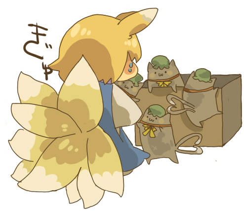 yakumo ran and chen (touhou) drawn by wata_(rakopepa)
