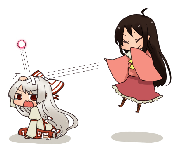 fujiwara no mokou and houraisan kaguya (touhou) drawn by kanna_(grapejery)