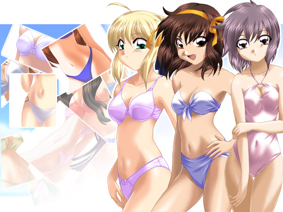 artoria pendragon, saber, suzumiya haruhi, and nagato yuki (fate and 2 more) drawn by yadokari_genpachirou