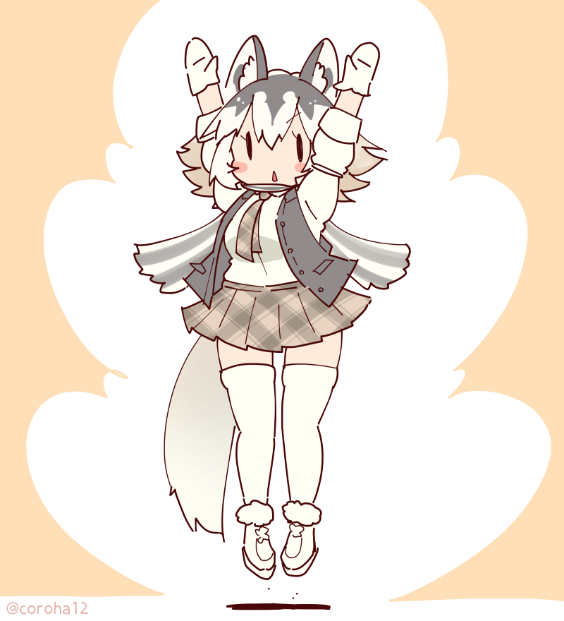 eastern wolf (kemono friends and 1 more) drawn by coroha