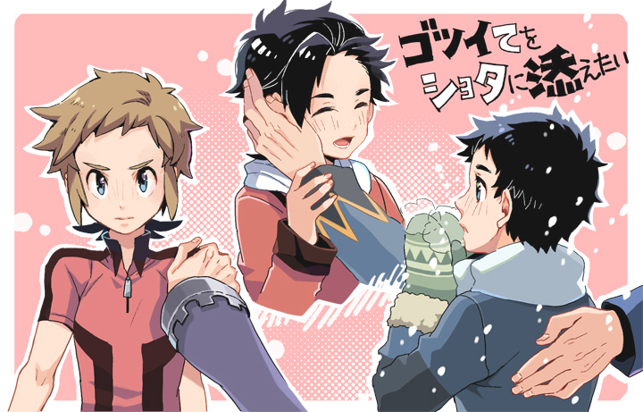 ethan, brendan, lucas, steven stone, lance, and 1 more (pokemon and 3 more) drawn by xichii