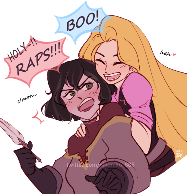rapunzel and cassandra (tangled and 1 more) drawn by nikoniko808