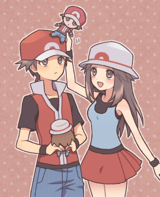 red and leaf (pokemon and 1 more) drawn by agata_(agatha)
