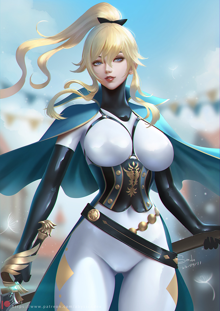 jean (genshin impact) drawn by sade_abyss