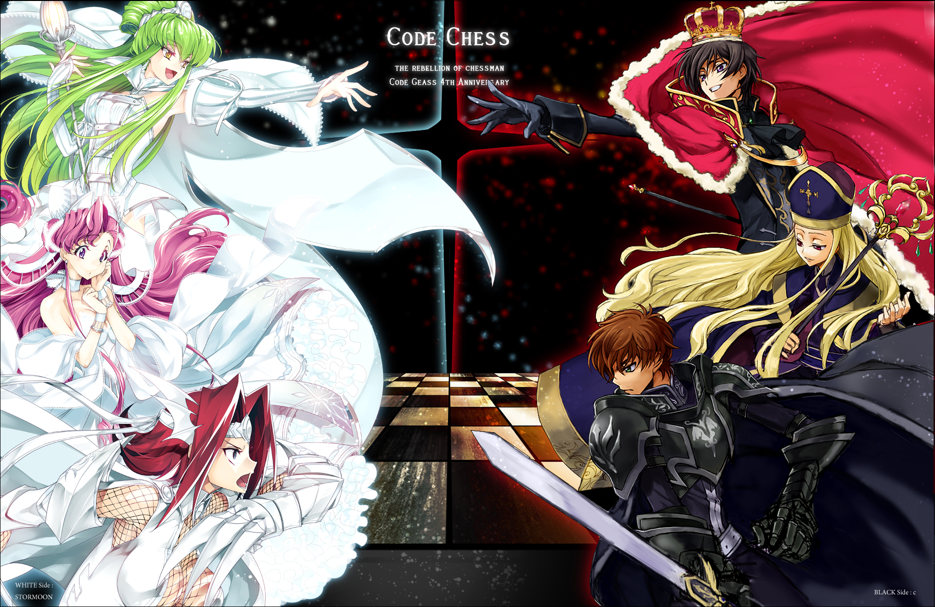 C C Lelouch Lamperouge Kallen Stadtfeld Kururugi Suzaku Euphemia Li Britannia And 1 More Code Geass Drawn By C Rahit And Creayus Danbooru