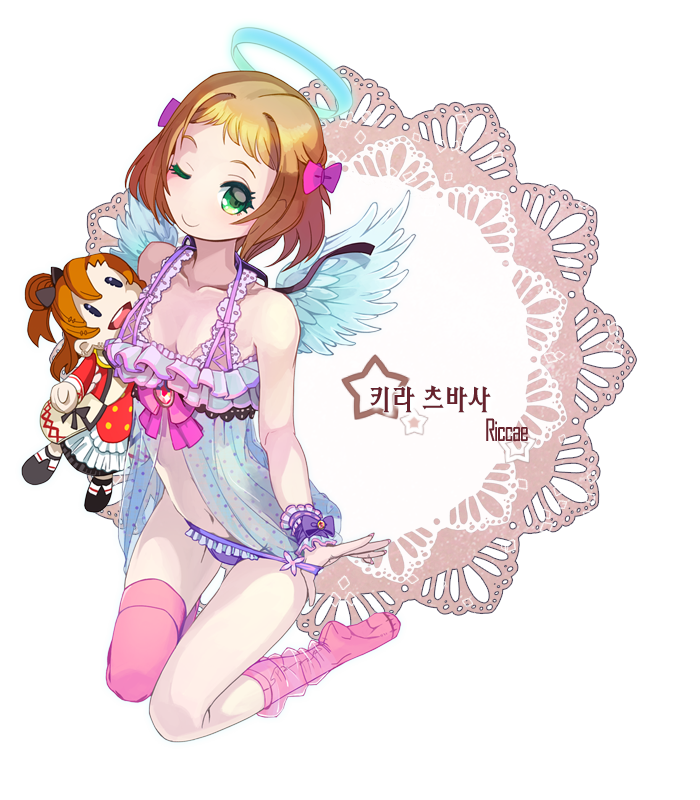 kosaka honoka and kira tsubasa (love live! and 1 more) drawn by riccae