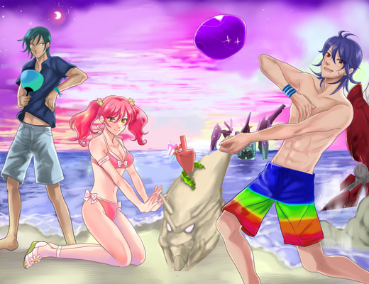 nena trinity, bad haro, michael trinity, and johann trinity (gundam and 1 more) drawn by ask_(densicho)