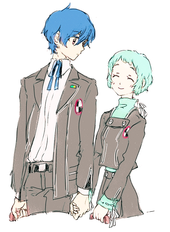 yuuki makoto and yamagishi fuuka (persona and 1 more) drawn by sutei_(giru)