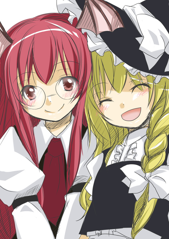 kirisame marisa and koakuma (touhou) drawn by aoro