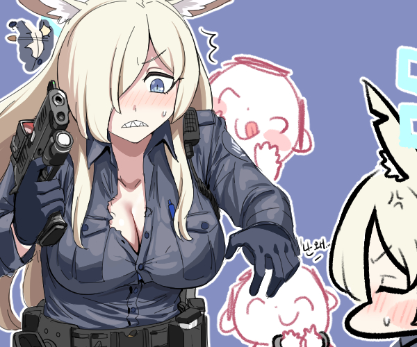 sensei, doodle sensei, and kanna (blue archive) drawn by jazz_jack