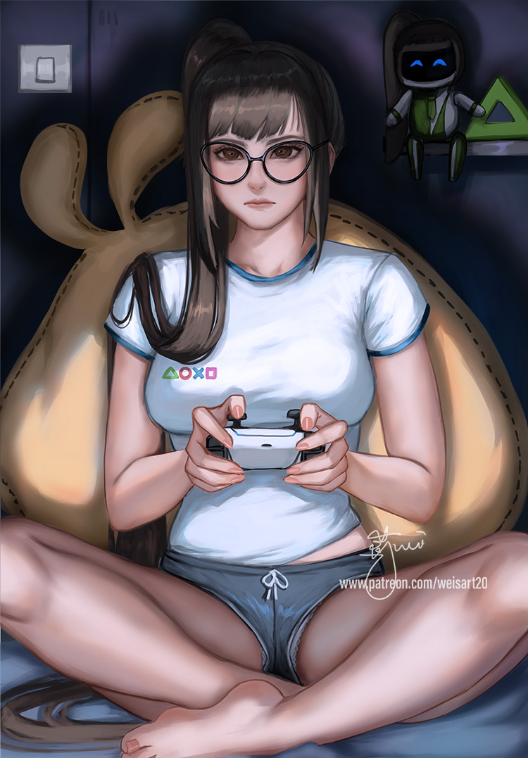 eve and astro bot (stellar blade and 1 more) drawn by wei_(promise_0820)