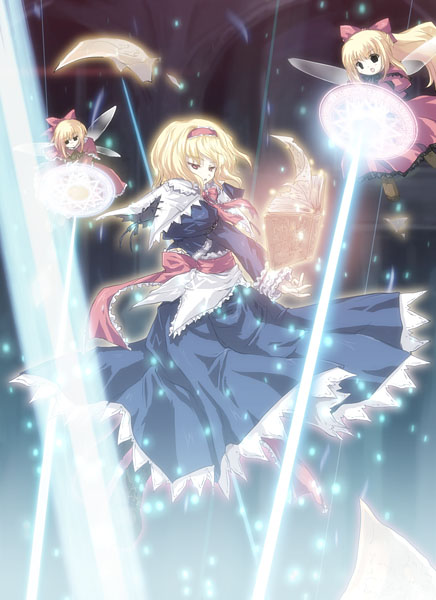 alice margatroid, shanghai doll, and hourai doll (touhou) drawn by tokiame