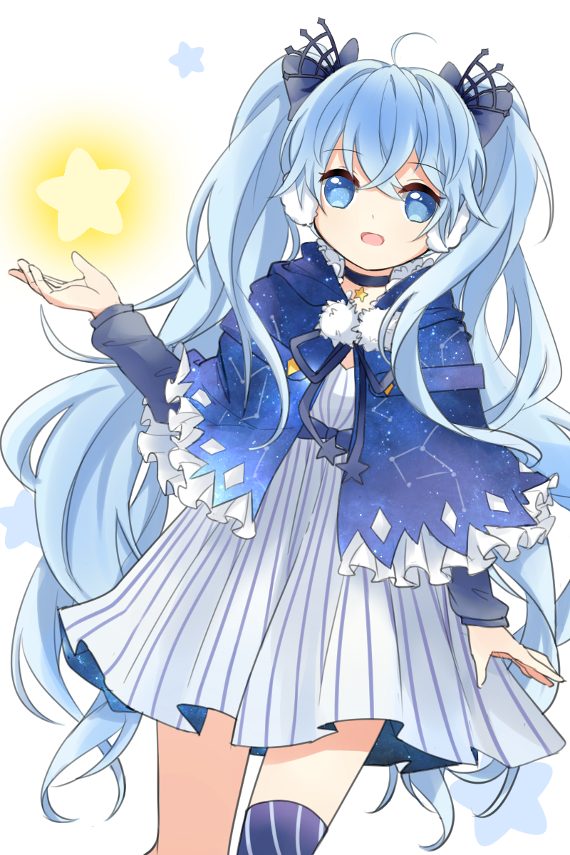 hatsune miku and fuyu no yoru miku (vocaloid) drawn by kuroooooooo