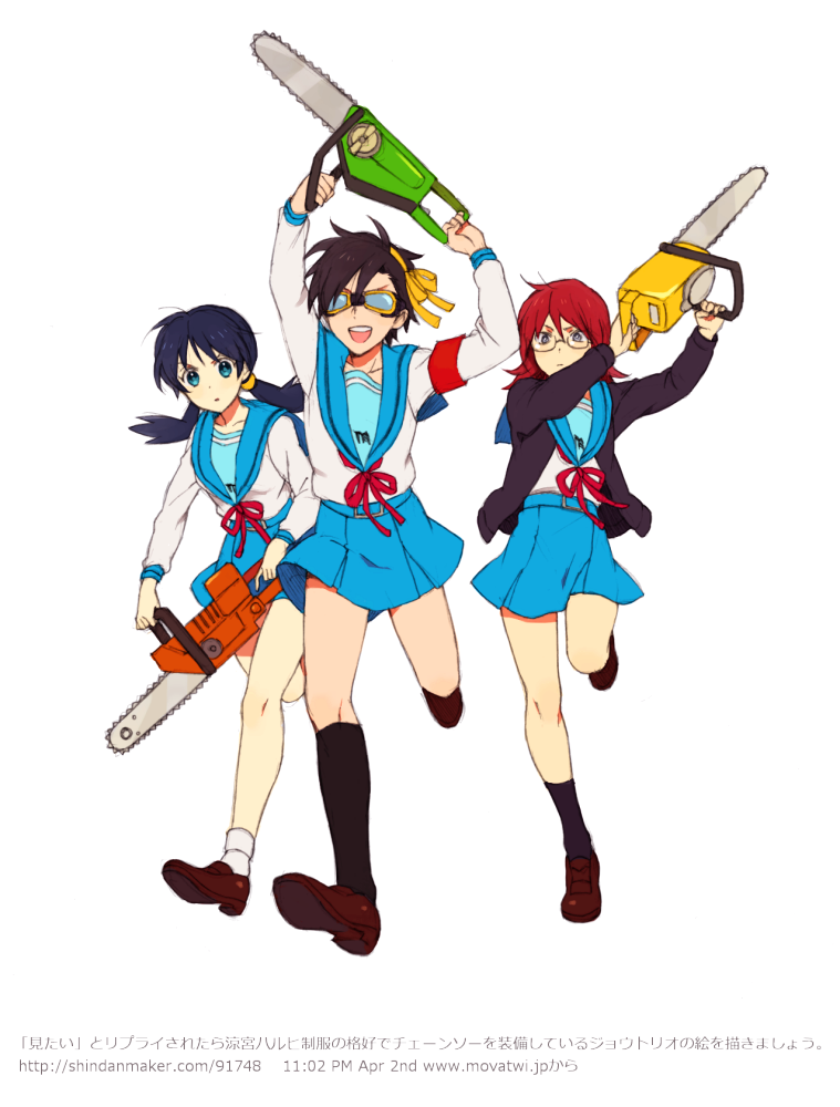 suzumiya haruhi, nagato yuki, asahina mikuru, ethan, silver, and 1 more (pokemon and 2 more) drawn by hirosuke_(psychexx)