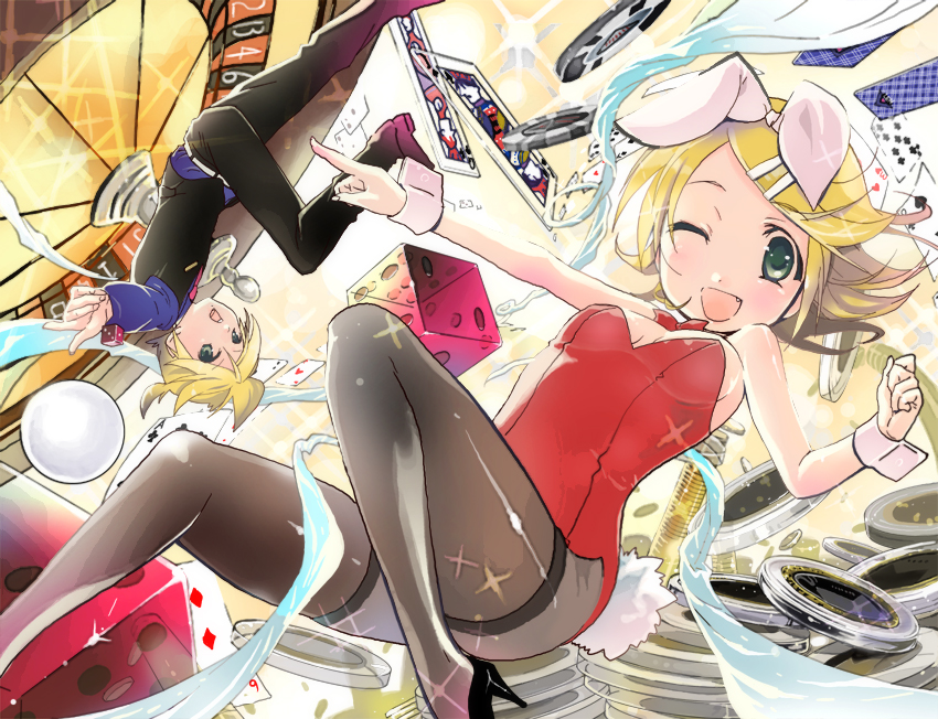 kagamine rin and kagamine len (vocaloid) drawn by tamago_kakeouji