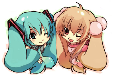 hatsune miku and kokonoe rin (vocaloid and 1 more) drawn by himukai_yuusuke