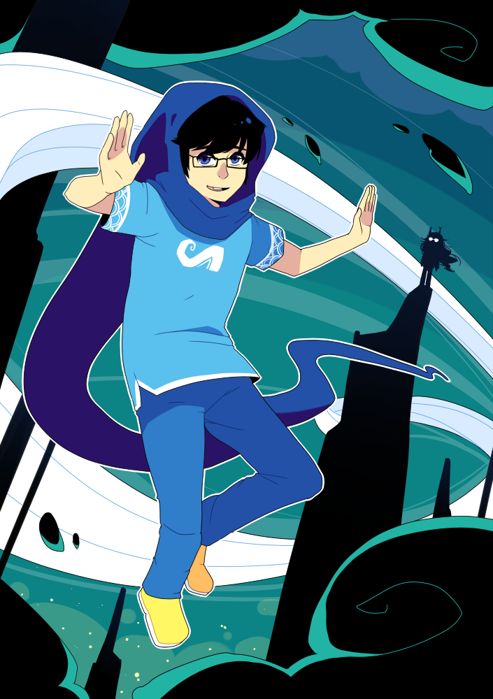 john egbert and vriska serket (homestuck) drawn by soundphase