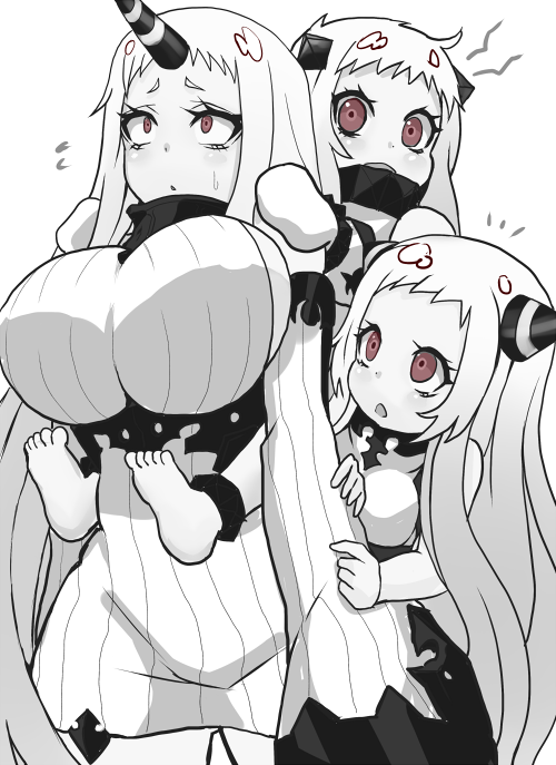 northern ocean princess, seaport princess, and airfield princess (kantai collection) drawn by yukinojou_yakan