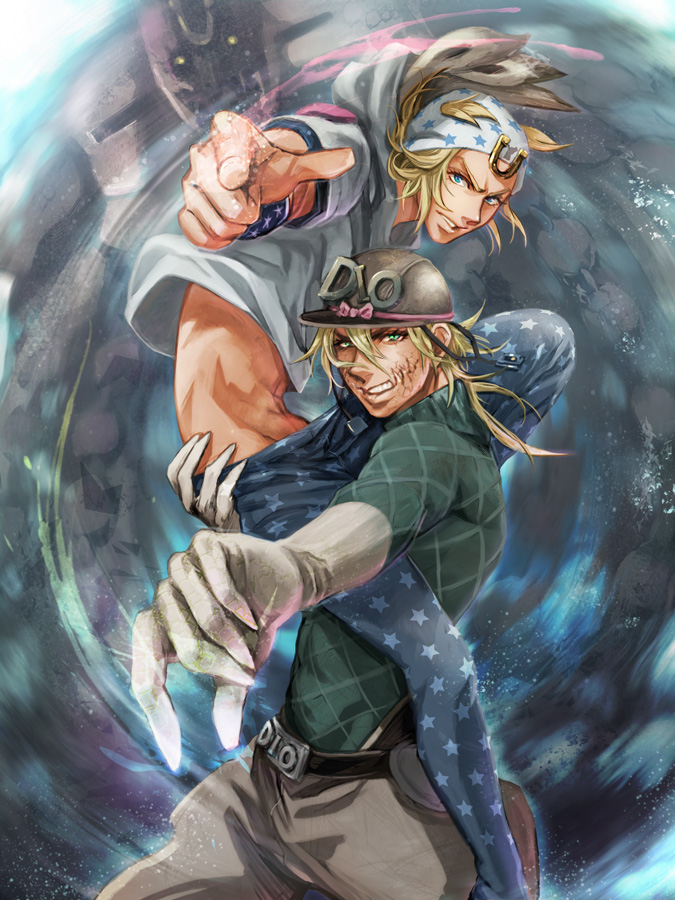 johnny joestar, diego brando, tusk, and tusk act4 (jojo no kimyou na bouken and 1 more) drawn by sasamaru_(sasamaru)