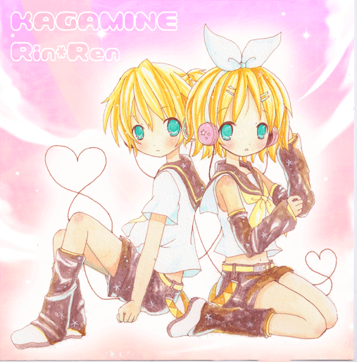 kagamine rin and kagamine len (vocaloid) drawn by emo_(mikan)