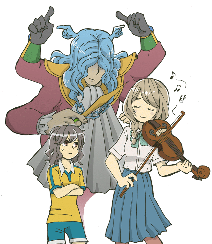 shindou takuto, yamana akane, and sousha maestro (inazuma eleven and 1 more) drawn by nanashi_(21)
