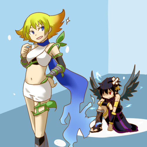 dark pit and phosphora (kid icarus and 1 more) drawn by fluora