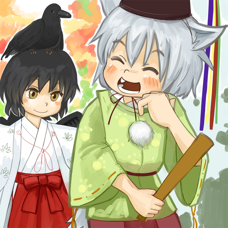 shameimaru aya and inubashiri momiji (touhou) drawn by maku_(wasabishock)