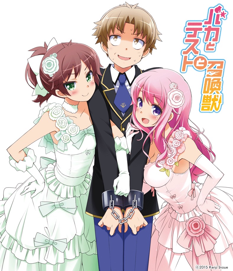 himeji mizuki, yoshii akihisa, and shimada minami (baka to test to shoukanjuu) drawn by haga_yui