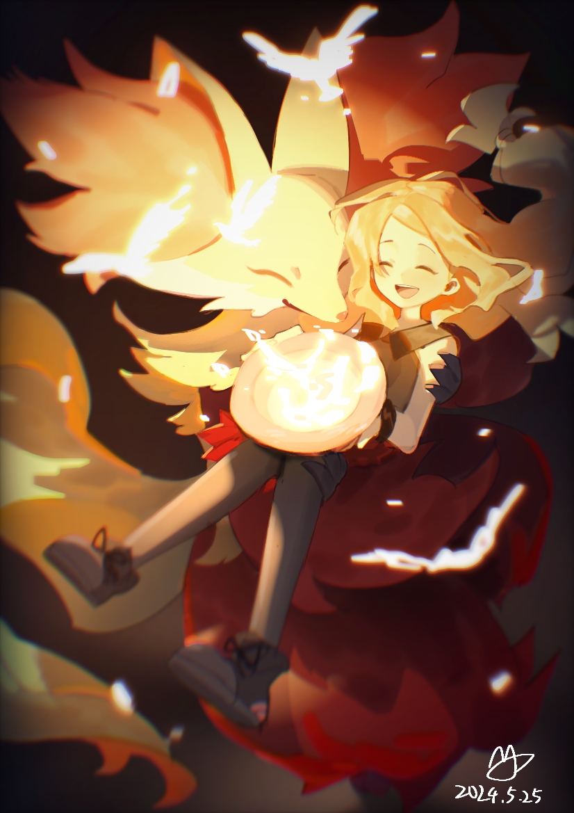 serena and delphox (pokemon and 1 more) drawn by lanter_qwq