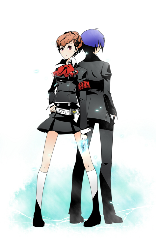 yuuki makoto and shiomi kotone (persona and 2 more) drawn by c_(neta)