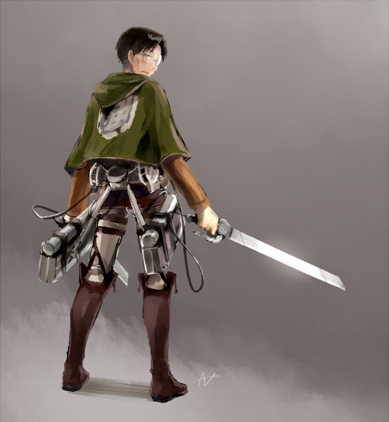 levi and madarame harunobu (shingeki no kyojin and 1 more) drawn by hanosuke