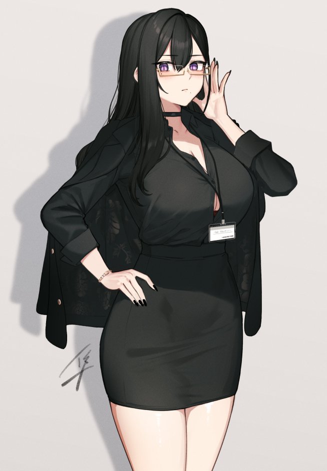 classy-black-haired girl (original) drawn by hayabusa_(vert_320)