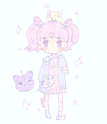 chibi usa and luna-p (bishoujo senshi sailor moon) drawn by cuchuflis
