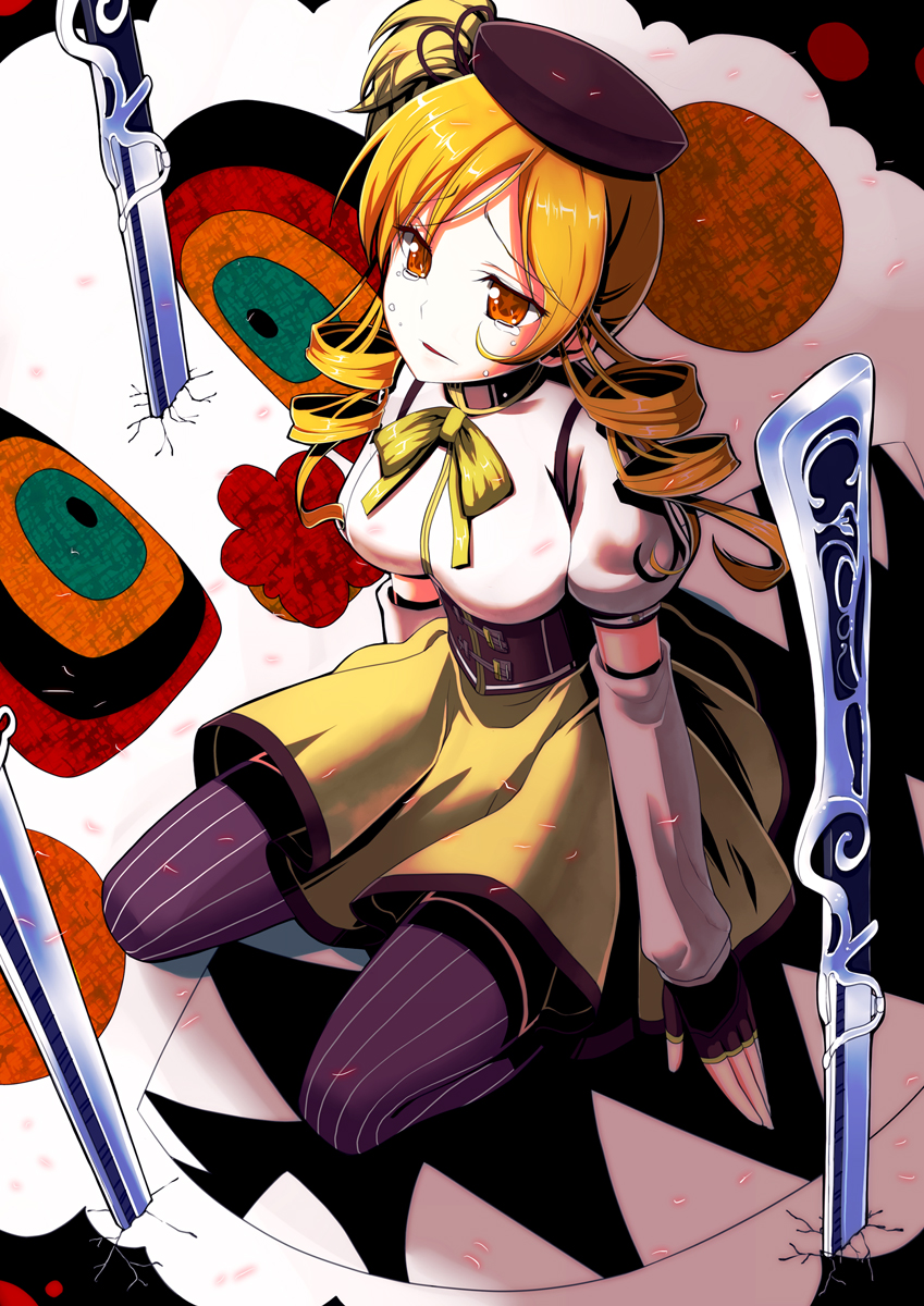 tomoe mami and charlotte (mahou shoujo madoka magica) drawn by b-ginga