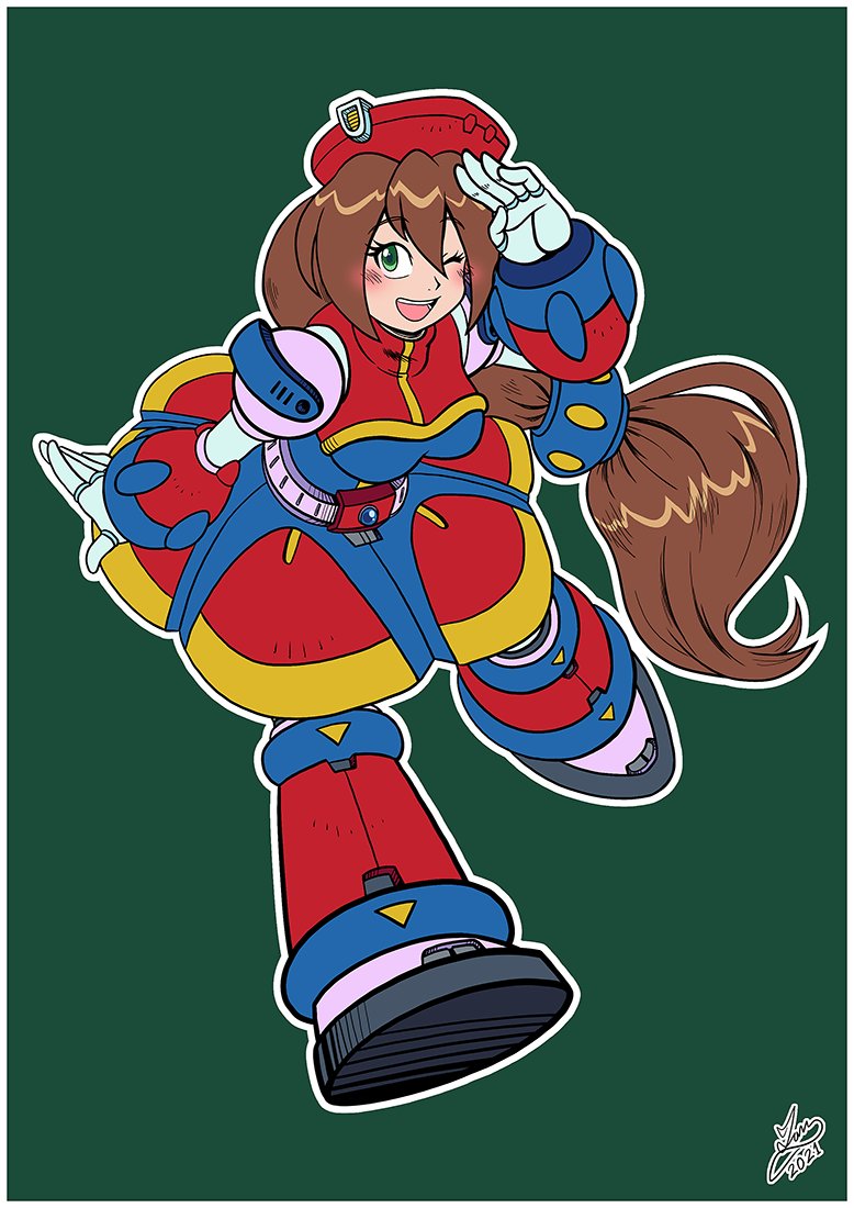 iris (mega man and 1 more) drawn by dailyrockman