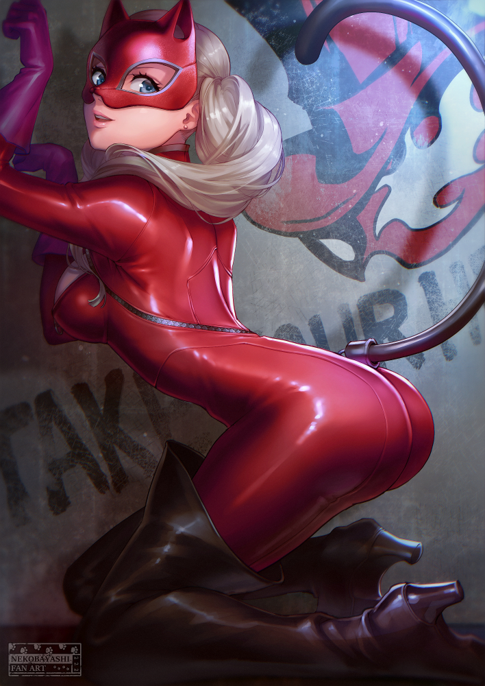 takamaki anne and panther (persona and 1 more) drawn by nekobayashi_(nekoforest)