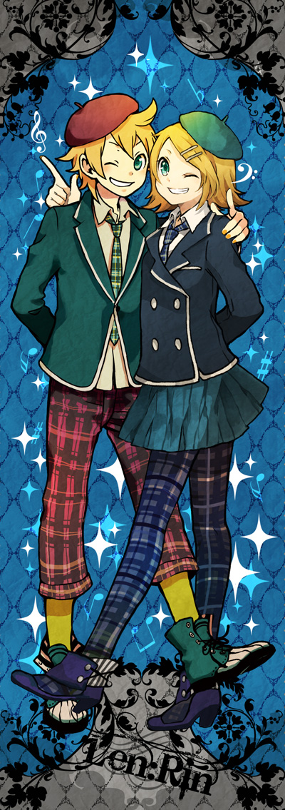 kagamine rin and kagamine len (vocaloid) drawn by buzz_(moi)