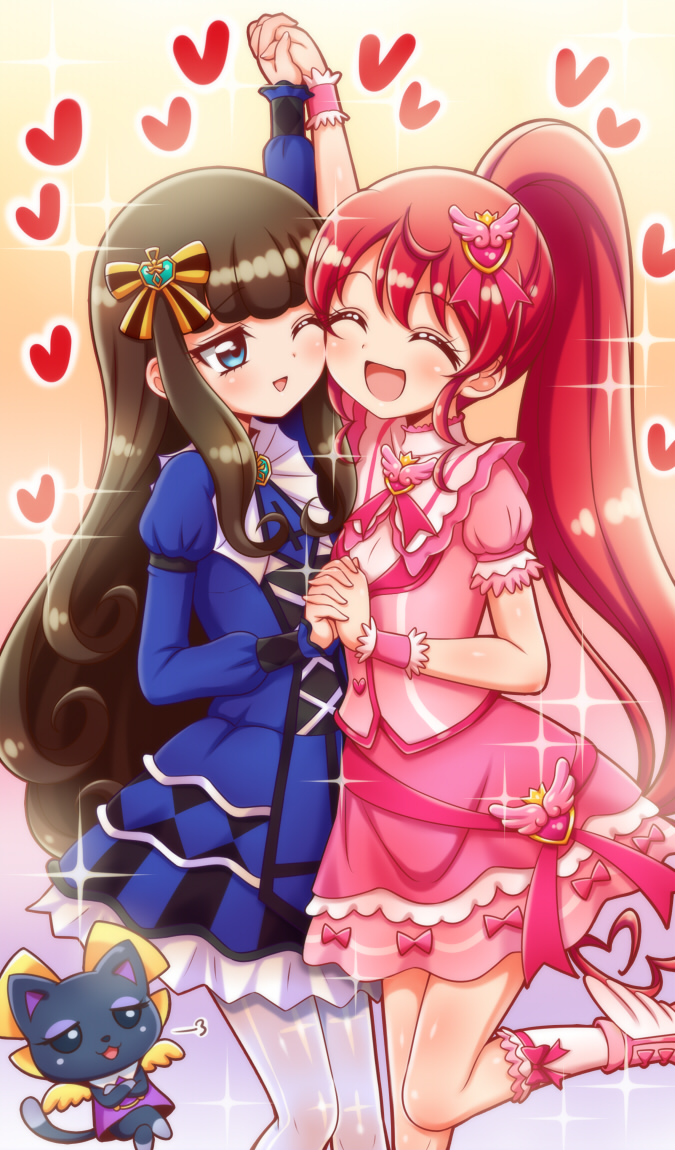 kurosu aroma, shiratama mikan, and neko (pretty series and 1 more) drawn by kuga_yoshito