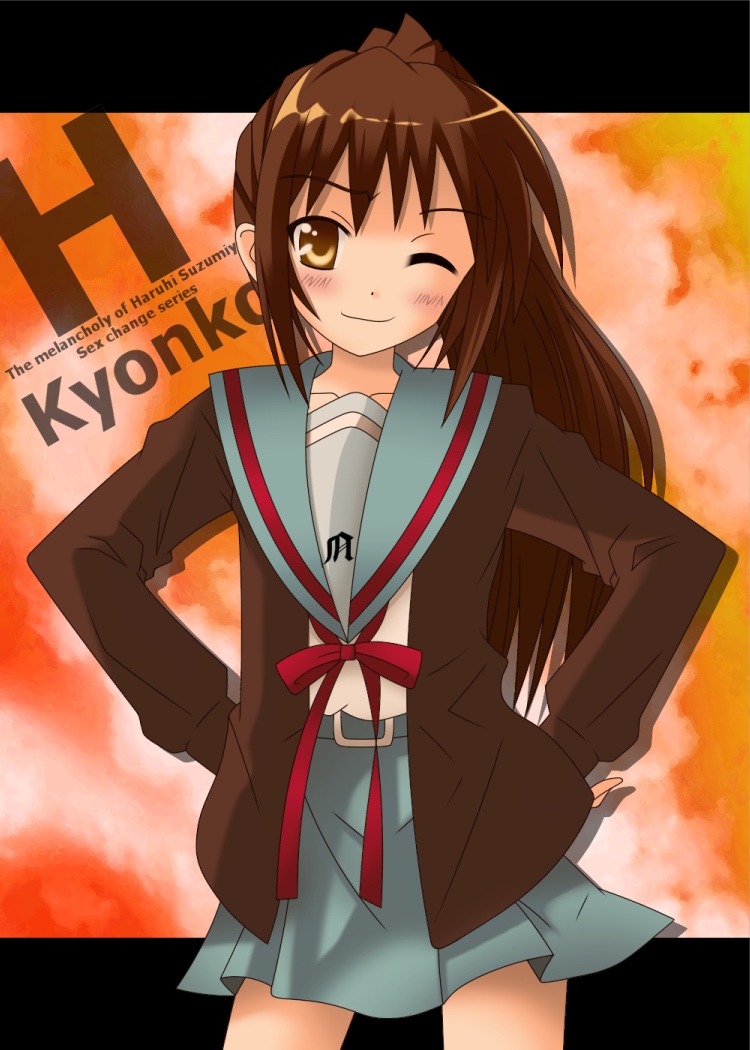kyonko (suzumiya haruhi no yuuutsu) drawn by rindou_(awoshakushi)