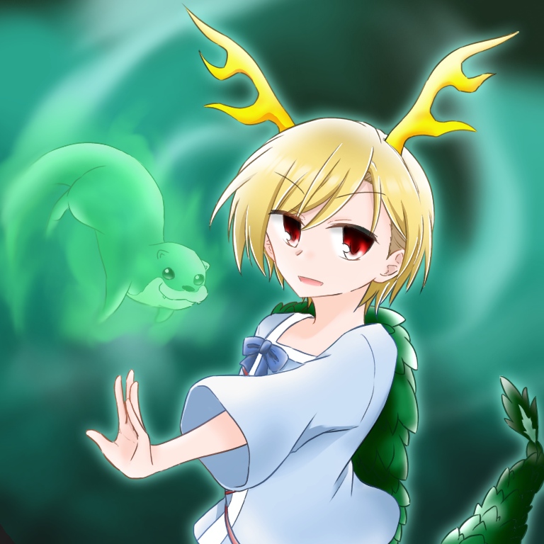kicchou yachie and otter spirit (touhou and 1 more) drawn by penpenpeint